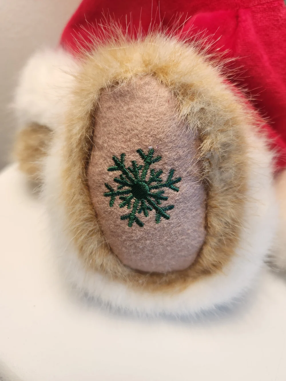 Boyds  Bear Holiday Bear in Red Santa Hoodie.